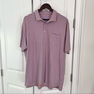 Peter Millar striped short sleeve polo with pocket